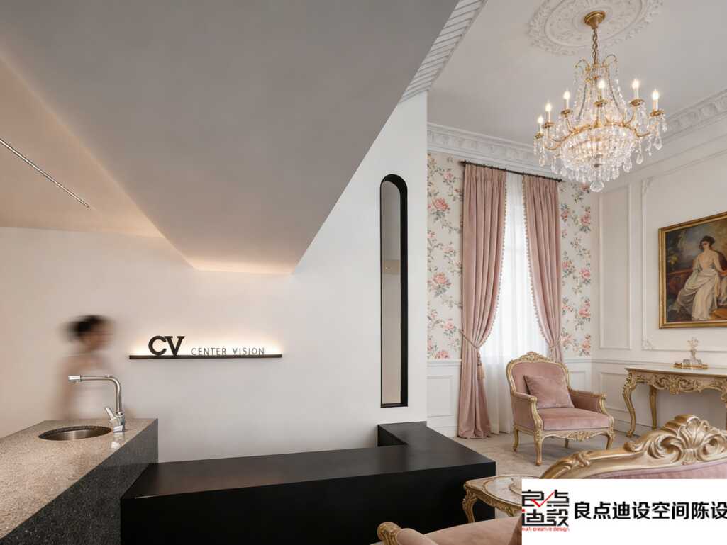 粉红暴击!CV CENTER VISION的装修软装设计，美容院装修天花板!